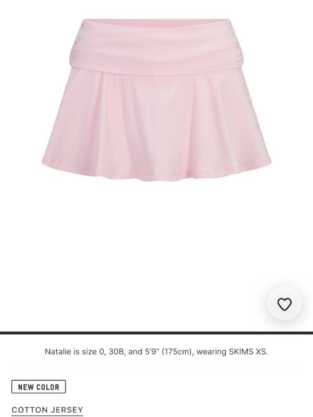 Skims set foldover mini skort & cotton jersey t-shirt - Picture 2 of 3